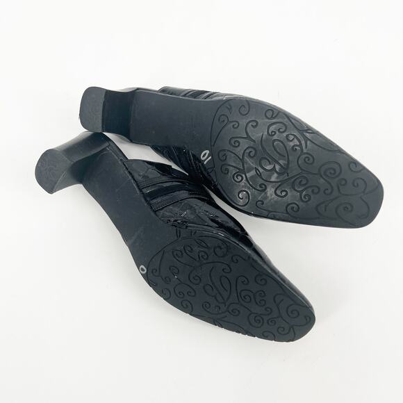 Vintage Brighton Tudor Black Italian Slip-On Mule Heels Size 7 - Picture 4 of 6